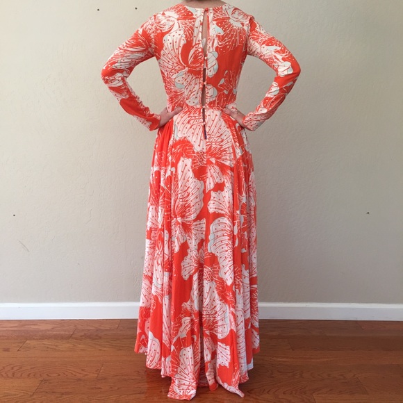 Free People ‘Tangerine Dream’ Orange and White Floral Maxi Dress - Picture 4 of 8